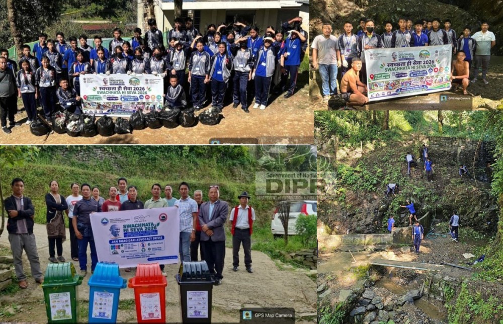 Officials along with the participants during the Swachhata Hi Seva 2026 campaign held in Phek district on September 23. (DIPR Photo)